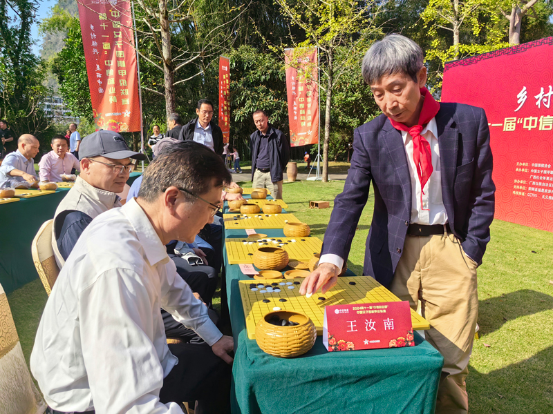 中國圍棋協會名譽主席王汝南在下指導棋。